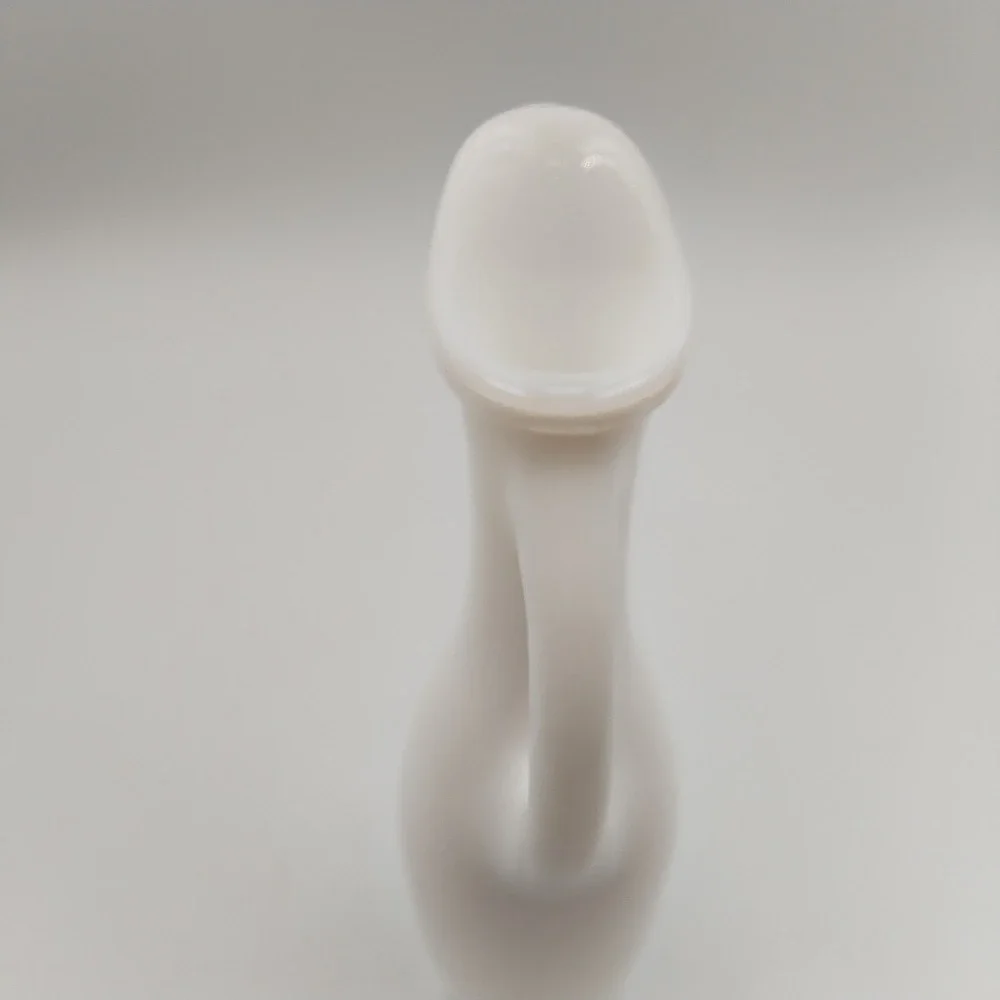 Vintage White Milk Glass Cruet Pitcher Asymmetrical Spout Sleek Mid Century Mode